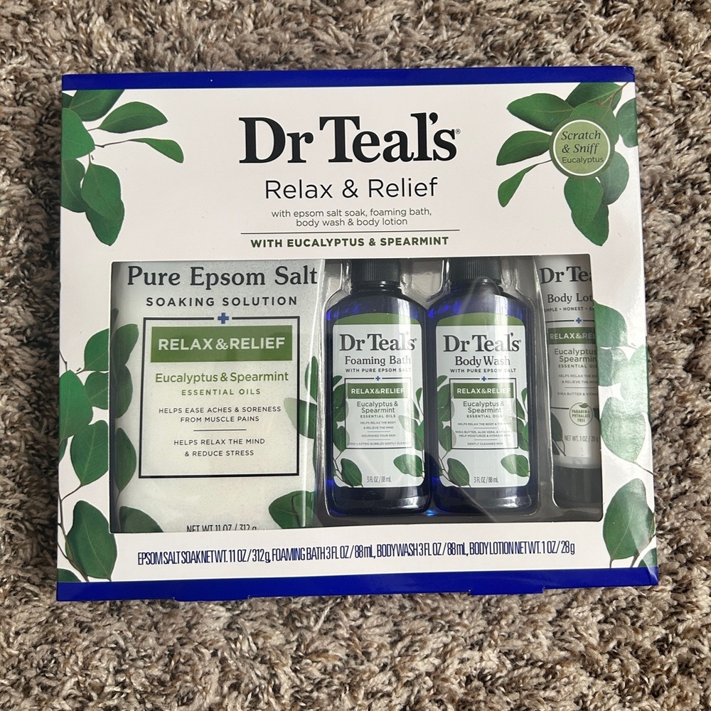 Dr Teal’s Relax & Relief Gift Set – Eucalyptus & Spearmint- NIB